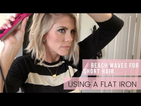 Easy Fast Beach Waves For Short Hair Using A Flat Iron Youtube