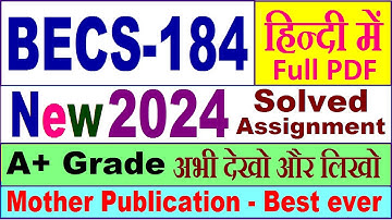 BECS 184 solved assignment 2024 in Hindi / becs 184 solved assignment Jan 2024 / becs 184 Hindi 2024