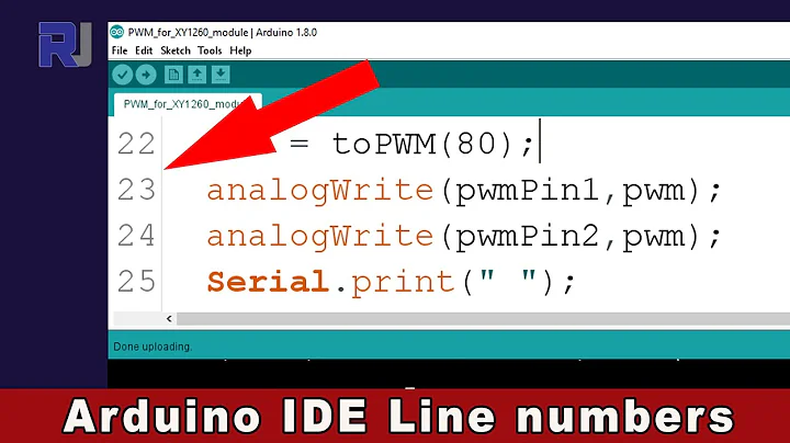 How to display line numbers in Arduino IDE program