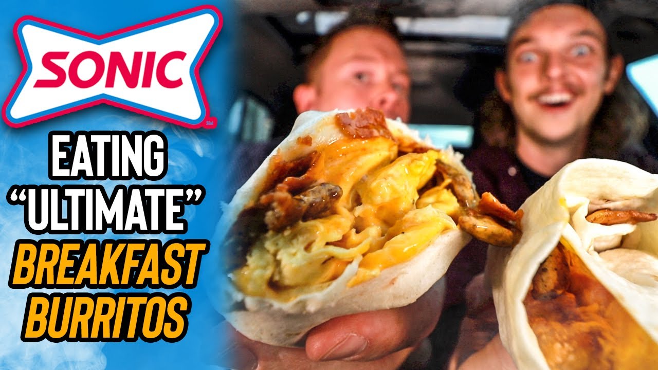 Eating Sonic DriveIn's 3.69 Ultimate Meat & Cheese Breakfast Burrito YouTube