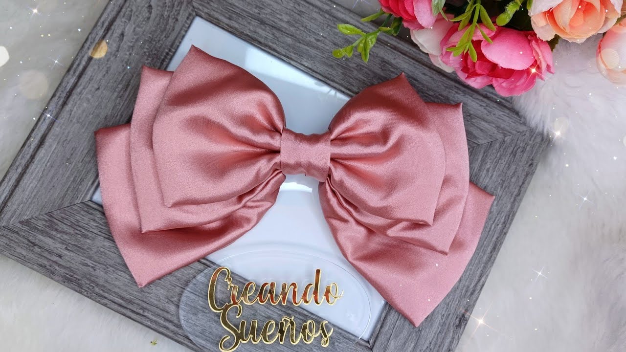🎀Moño coquette/maxi moño/como hacer moño coquette de tela /DIY fabric bow/moño en tendencia 🎀💜