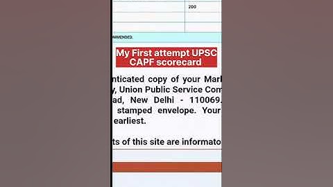 My First Attempt UPSC Capf Scorecard #capf #capfac #capfexam
