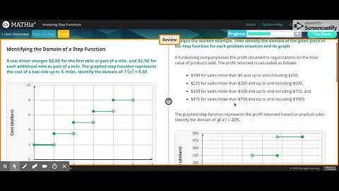 Carnegie Learning: MATHia - Analyzing Step Functions Workspace