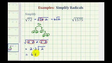 Ex:  Simplify Square Roots - Not Perfect Roots