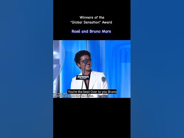 MAMA 2024 "Global Sensation" AWARD Winners - Rosé and Bruno Mars with APT