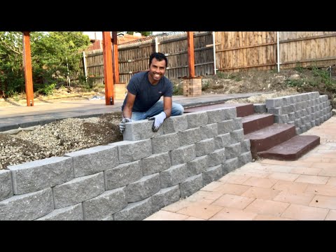 como hacer MURO RETENEDOR CON BLOQUES /  MAKING RETAINING  WALL BLOCKS