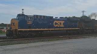CSX I111 Westbound With A GE CM44AC Leading And A Smoking GE AC4400CW Trailing!