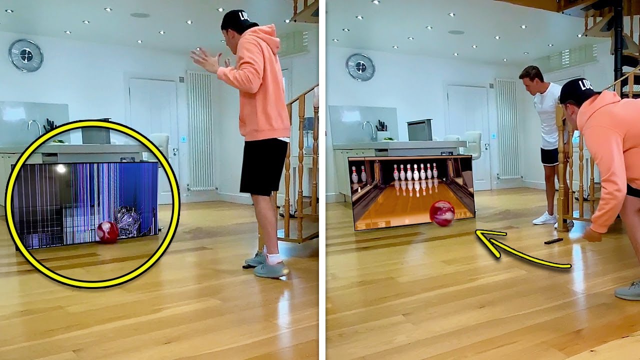 Never Turn Your TV into Bowling Alley | Indoor Game Gone Wrong