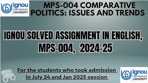 IGNOU MPS 004 Solved Assignment 2024-25 in English | #ignoumps #mps004 #solvedassignments #mps #yt
