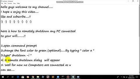 Remotely shutdown PC