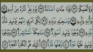 سورة عبس - تلاوة للآيات 33 إلى 42