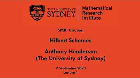 Anthony Henderson: Hilbert Schemes Lecture 1