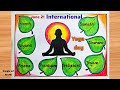 How to Draw Yoga Day Poster drawing || Yoga Dinam Chart Project -Easy tutorial