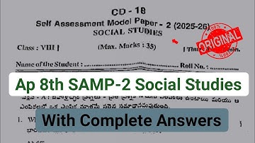 Ap 8th social studies Fa2 question paper 2025|8th self assessment 2 model paper social 2025 answers