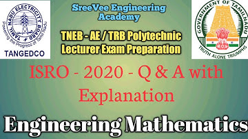 ISRO - 2020 - Engineering Mathematics - Question with explained solution - TNEB/TRB exam preparation