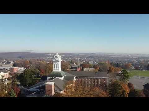 Kutztown University from above, aerial drone footage, Mavic Mini drone