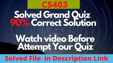 cs403 Solved Grand Quiz Spring 2020 |midterm grand Quiz cs403|cs403 grand Quiz 2020