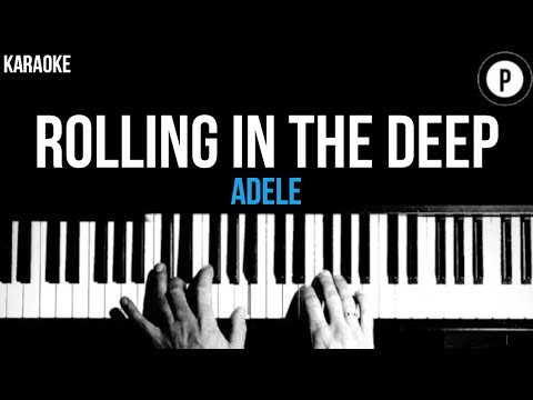 Adele - Rolling In The Deep Karaoke SLOWER Acoustic Piano Instrumental Cover Lyrics