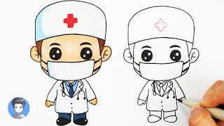How to draw a cartoon doctor