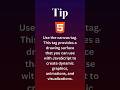 HTML TIP. Use the canvas tag #shorts