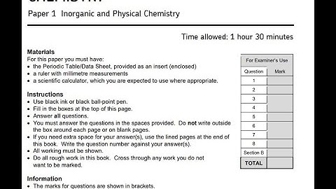 AQA AS LEVEL CHEMISTRY 2022 PAPER 1 MULTIPLE CHOICE QUESTIONS