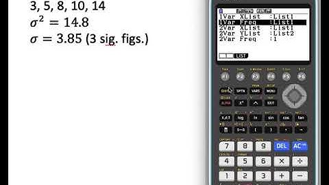 Standard deviation/ variance on Casio fx-CG50
