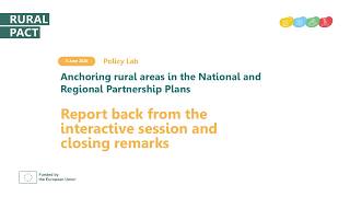 Policy Lab on the NRPPs: Report back from the interactive session and closing remarks