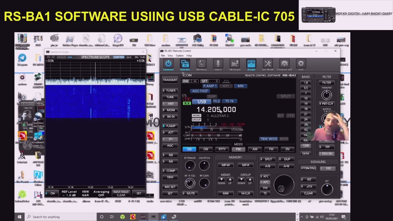 ICOM IC 705 RS BA1 V2 software USB cable Set Up - YouTube ICOM IC 705 RS BA1 V2 software USB cable Set Up - YouTube