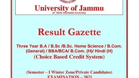 1st semester result out||jammu University Today Big update.