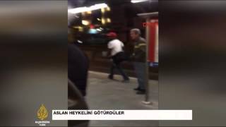 Floryadaki Aslan Heykelini Metrobüsle Götürdüler