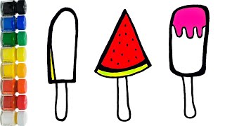 How To Draw Ice Cream Drawing | Easy colorful ice cream drawing for kids