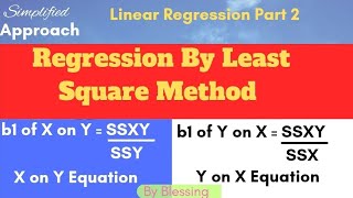 Regression by Least Square Method | How to calculate line of best fit | X on Y and Y on X Equations
