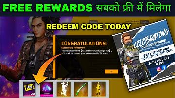 Free Fire Redeem Code Today || FF Redeem Code Today || FF New Event Today