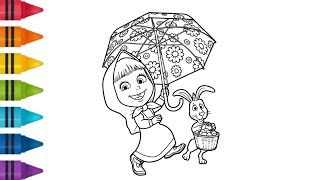 Masha and The Bunny Cute Spring Drawing, Painting &amp; Coloring For Kids and Toddlers_Child Art