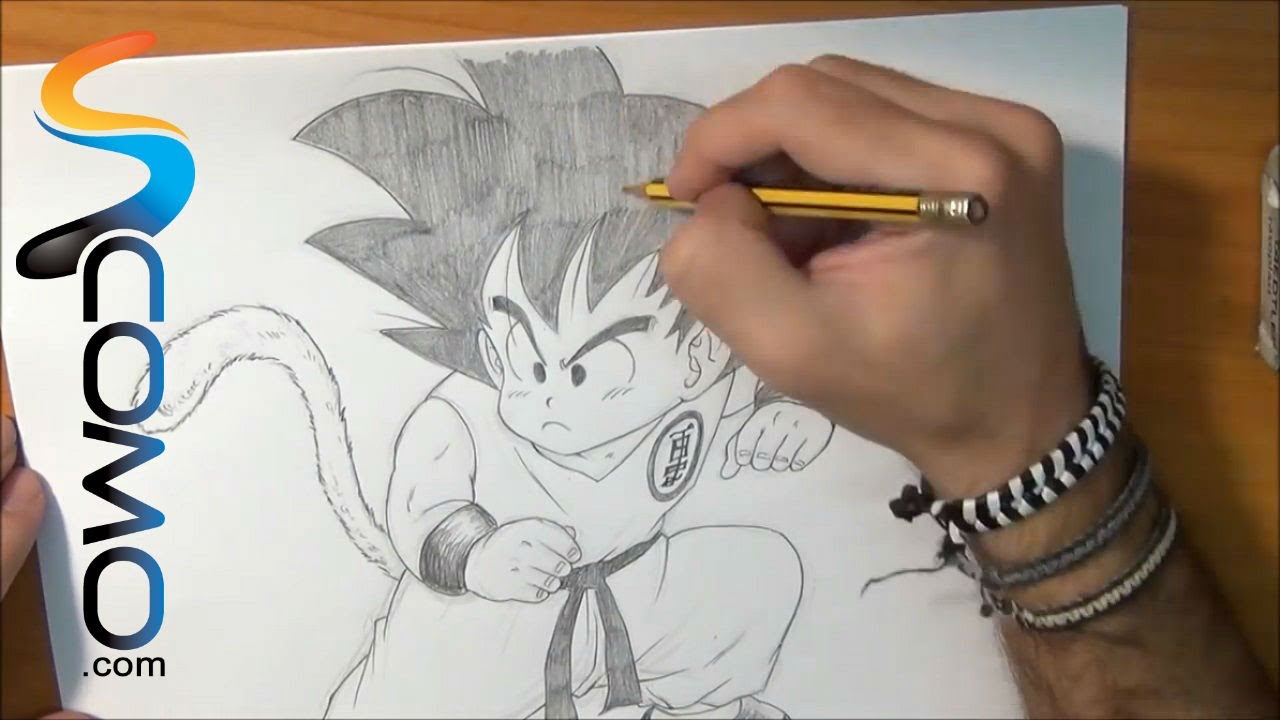Cómo dibujar a Goku de pequeño