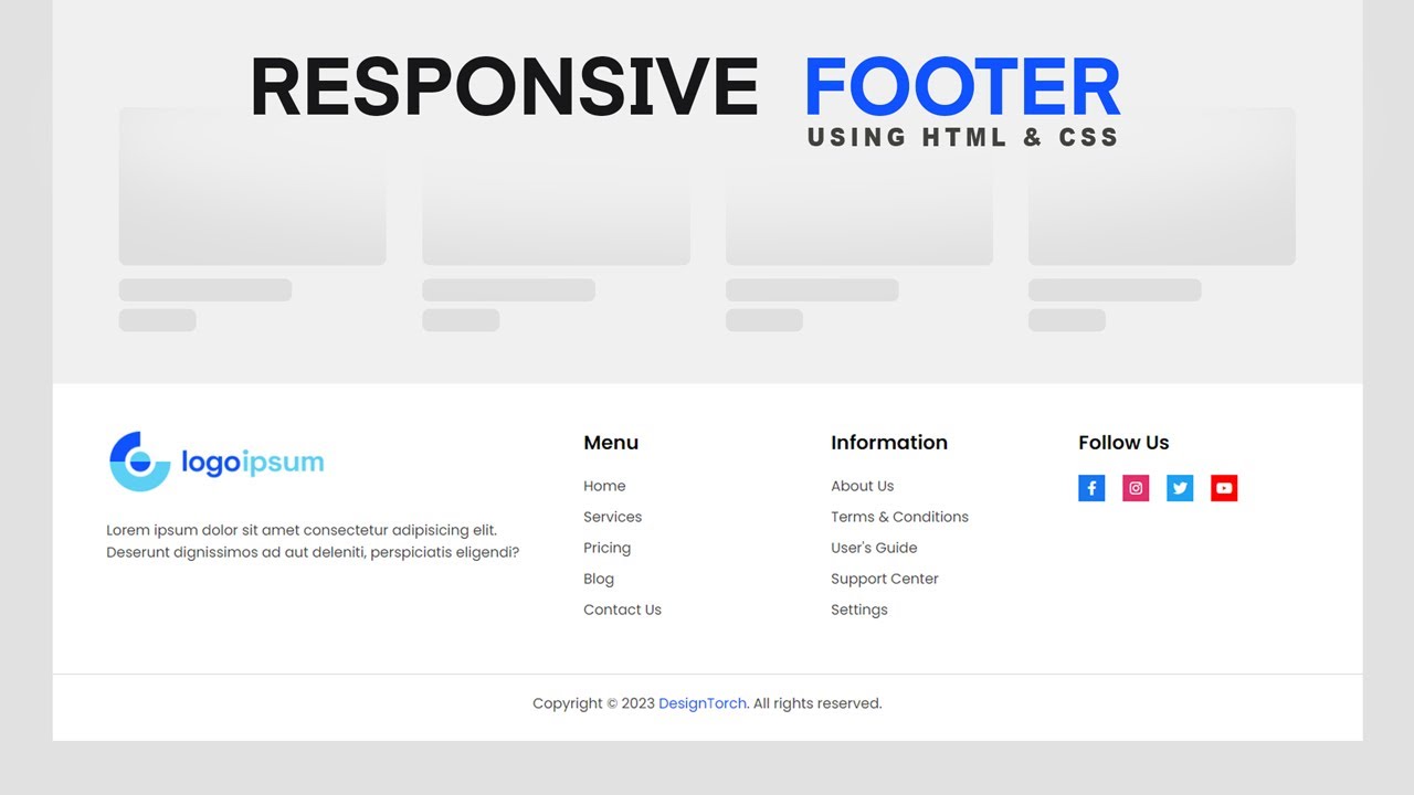 Creating a Responsive Footer with HTML & CSS - YouTube