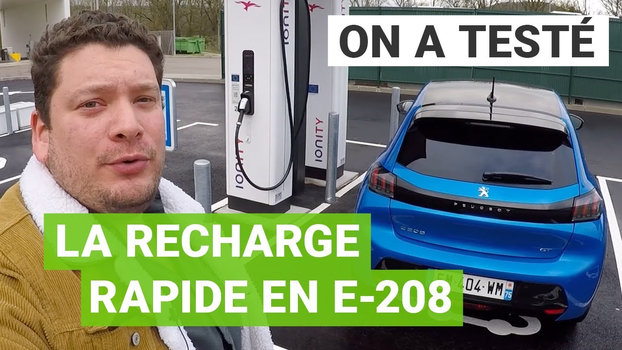 Recharge PEUGEOT e-208 sur borne IONITY : rapide comme l'éclair ? - YouTube