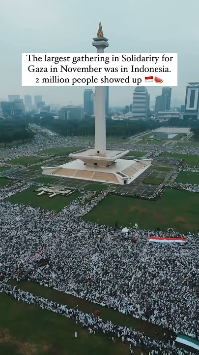 LARGEST Pro-Palestine Rally #palestine #indonesia 2 Million 😮 ❤️ 🇮🇩 🇵🇸