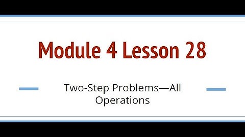 Grade 6, Module 4 Lesson 28