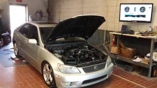 Lexus is300 dyno with headers and exhaust.