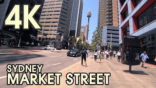 【4K UHD BEAUTIFUL SYDNEY AUSTRALIA】Walking Through Sydney Market Street  Day And Night