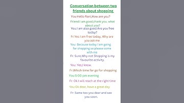 Conversation between two friends about shopping