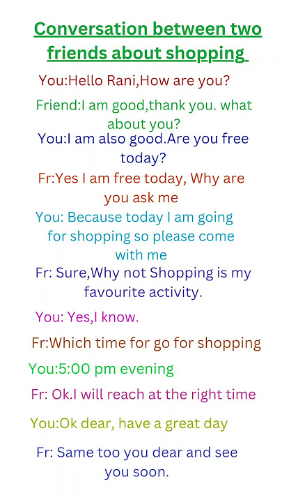 Conversation between two friends about shopping