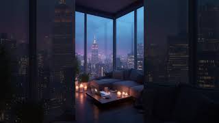 Late Night NYC Lofi Jazz ☔ Cozy Rain Sounds in a Luxury Penthouse #lofi #lofijazz #rainsounds