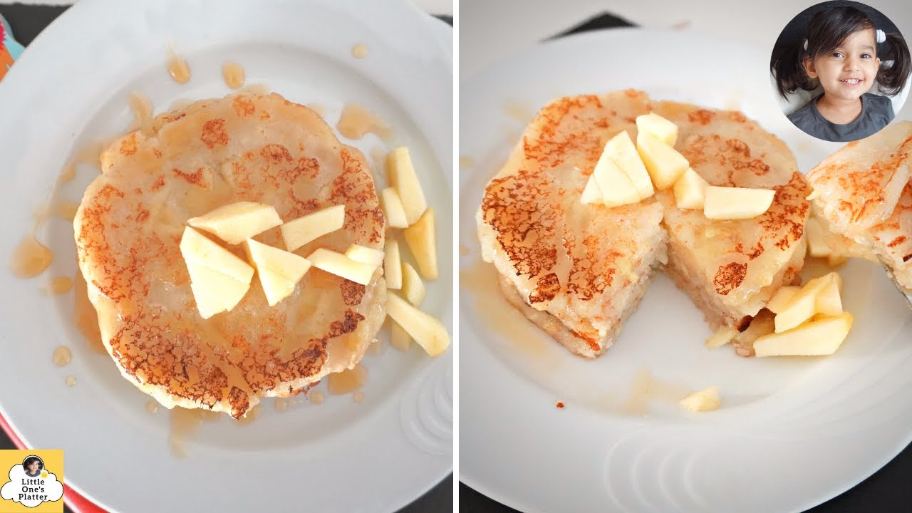 EGGLESS APPLE PANCAKE Pancake without flour How to make soft apple pancake YouTube