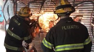 ROLL UP DOOR FORCIBLE ENTRY - Philly Firehouse Kitchen Table Training How To Cut Metal Garage Doors