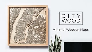 CityWood - Minimal 3D Wooden Maps Laser Cut