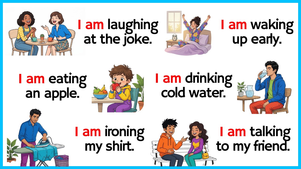 Present Continuous Tense for Action Verbs