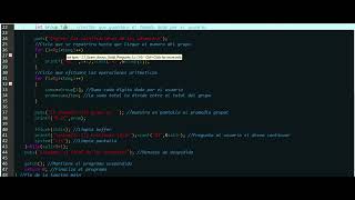 Suma calificaciones de un grupo y obtén el promedio (float), mostrar en pantalla, en C