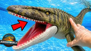 I Found a Giant Mosasaurus in My Pool! Jurassic World Dinosaurs!